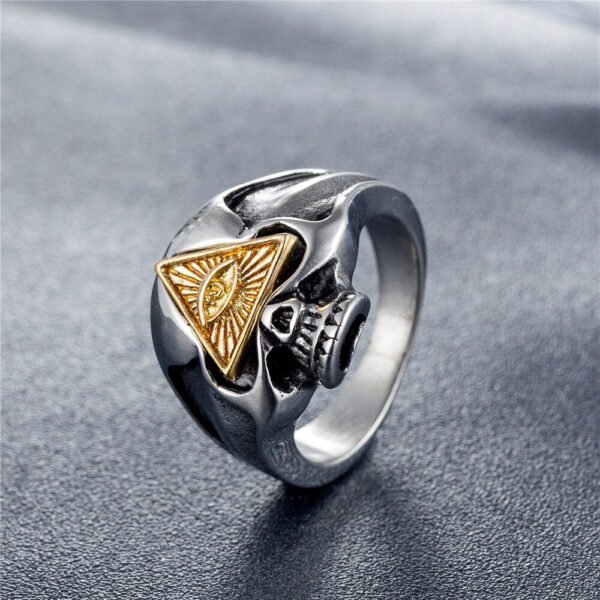 Magic Ring~Gothic Punk Men Stainless Steel Ring Vintage Hip Hop Skull Rings For Men Steampunk Jewelry Accessories 2019 Rings HF522