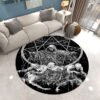 Gothic Skull Living Room Area Rug Round Floor Mat Halloween  Rug Doormat