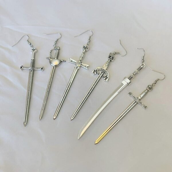 Gothic Sword Earrings Classic Eardrop All Kinds of Big Sword Fashion Punk Jewellery Novel Charm Women Men Gift Mystical Trend