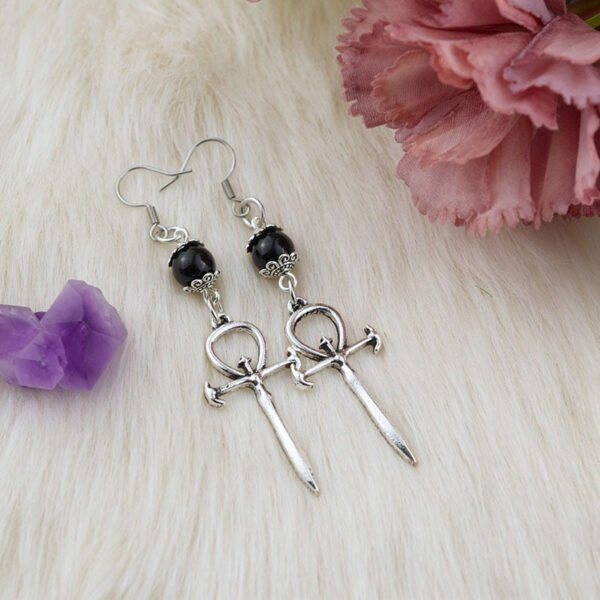 Gothic Vampire Ankh Pendant Necklace Witch Occult Amulet Jewelry