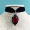 Gothic Vampire Cameo Pendant Choker Velvet Necklace For Women Fashion Pagan Witchcraft Jewelry Girls Gifts Creative Choker 2022 - Necklace