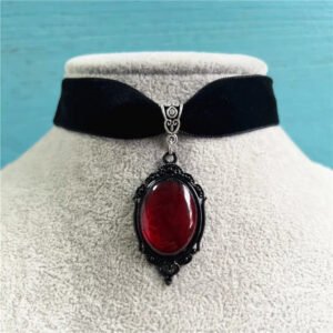 Gothic Vampire Cameo Pendant Choker Velvet Necklace For Women Fashion Pagan Witchcraft Jewelry Girls Gifts Creative Choker 2022 - Necklace