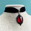 Gothic Vampire Cameo Pendant Choker Velvet Necklace For Women Fashion Pagan Witchcraft Jewelry Girls Gifts Creative Choker 2022 - Necklace