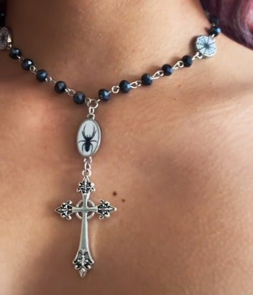 Gothic Vampire Spooky Necklaces Black Goth Halloween Beaded Chocker