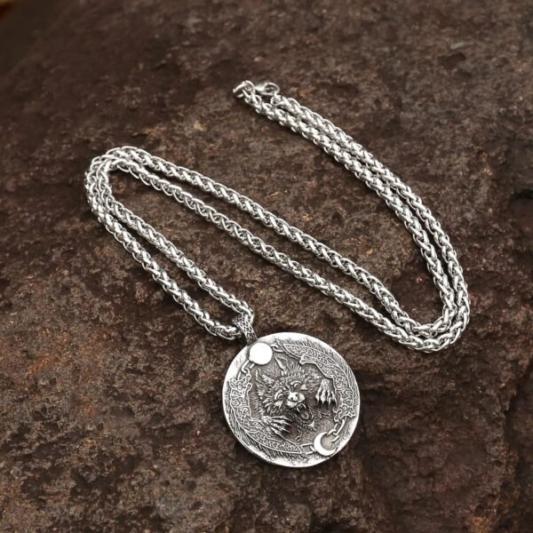 Great Details Viking Jewelry Stainless Steel Fenrir Pendant Necklace