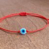 Grey string bracelet Blue evil eye Evil eye bracelet Protection bracelet
