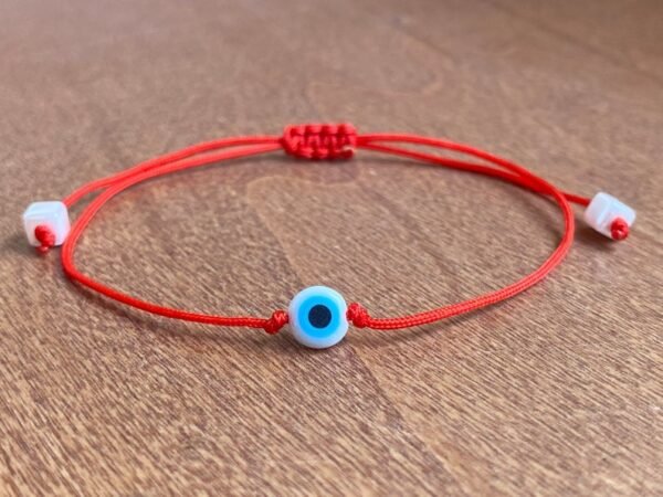 Grey string bracelet Blue evil eye Evil eye bracelet Protection bracelet