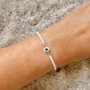 Grey string bracelet Blue evil eye Evil eye bracelet Protection bracelet