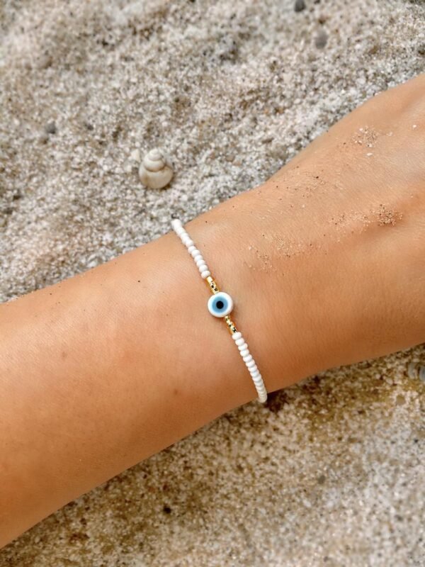 Grey string bracelet Blue evil eye Evil eye bracelet Protection bracelet