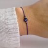 Grey string bracelet Blue evil eye Evil eye bracelet Protection bracelet