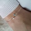 Grey string bracelet Blue evil eye Evil eye bracelet Protection bracelet