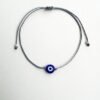Grey string bracelet Blue evil eye Evil eye bracelet Protection bracelet