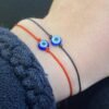 Grey string bracelet Blue evil eye Evil eye bracelet Protection bracelet