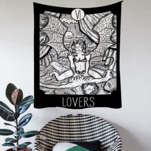 Grim Reaper Demon  Mysterious Tarot Magic Legend Witchcraft Tapestry Aesthetic Wall Hanging Macrame Boho Decor Tapestry  Wall Decor