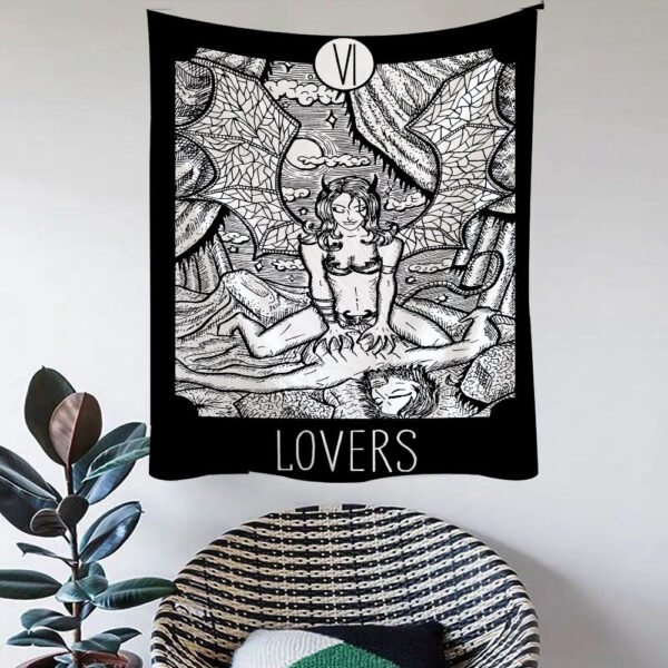 Grim Reaper Demon  Mysterious Tarot Magic Legend Witchcraft Tapestry Aesthetic Wall Hanging Macrame Boho Decor Tapestry  Wall Decor