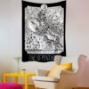 Grim Reaper Demon  Mysterious Tarot Magic Legend Witchcraft Tapestry Aesthetic Wall Hanging Macrame Boho Decor Tapestry  Wall Decor