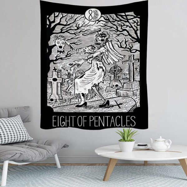 Grim Reaper Demon  Mysterious Tarot Magic Legend Witchcraft Tapestry Aesthetic Wall Hanging Macrame Boho Decor Tapestry  Wall Decor