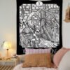 Grim Reaper Demon  Mysterious Tarot Magic Legend Witchcraft Tapestry Aesthetic Wall Hanging Macrame Boho Decor Tapestry  Wall Decor