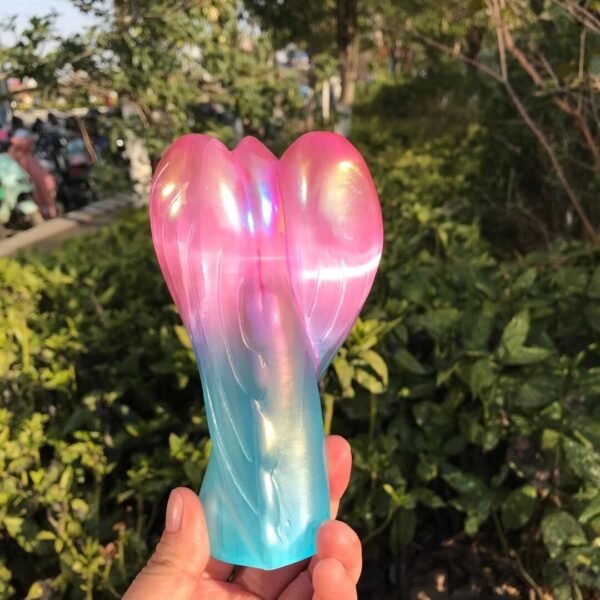 Guardian Angel Figurine Natural Electroplating Color Selenite Raw Crystals Gypsum Crystal Healing Stone Home Decor Diy Gifts 1pc - Stones