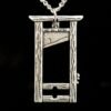 Guillotine Necklace, Silver Plated Guillotine Charm, Gothic Jewelry