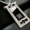 Guillotine Necklace, Silver Plated Guillotine Charm, Gothic Jewelry