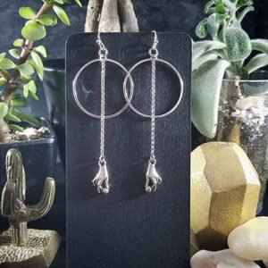 Gypsy Hand Earrings,Victorian Hand Earrings,magic Jewelry,silver Plated
