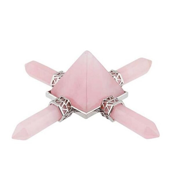 KFT Natural Stone Pyramid 7 Chakra Points Energy Generator Reiki Chakra Healing Crystal Stone Transmitter Jewelry