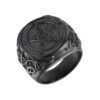 Baphomet Goat Pentagram Ring Satanic Leviathan Cross Gothic Witch Rings