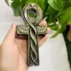 Golden Obsidian anka cross crystal gemstone egyptian key of life ankh