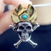 Men's Retro Punk Gothic Cape Skull Pendant Necklace Suitable for Cool Men's Rock Party Locomotive Jewelry