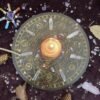 Wooden Seven Chakra Crystal Energy Disk Oak Carved Witch Divination  Altar Astrolabe Props