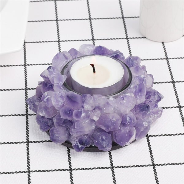 Amethyst Cluster Candle Holders Candlesticks Stones Crystals Quartz
