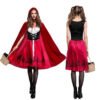 Ataullah Little Red Riding Hood Adault Cosplay Costume Halloween Wicca Cloak For Woman Carnival Party Queen Dress DW003