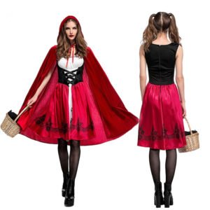 Ataullah Little Red Riding Hood Adault Cosplay Costume Halloween Wicca Cloak For Woman Carnival Party Queen Dress DW003