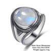 Natural Moonstone rings For Men Women's 925 Sterling Silver Jewelry Ring With Big Stones 11x17MM Oval Gemstones Gifts Wholesale