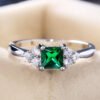 Green Stone ring Cubic Zircon Stone Proposal Engagement Rings