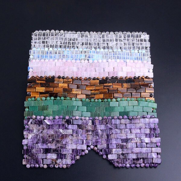 Crystal Eye Mask Curtain Sleeping Mask Rose Quartz Therapy Facial Massager