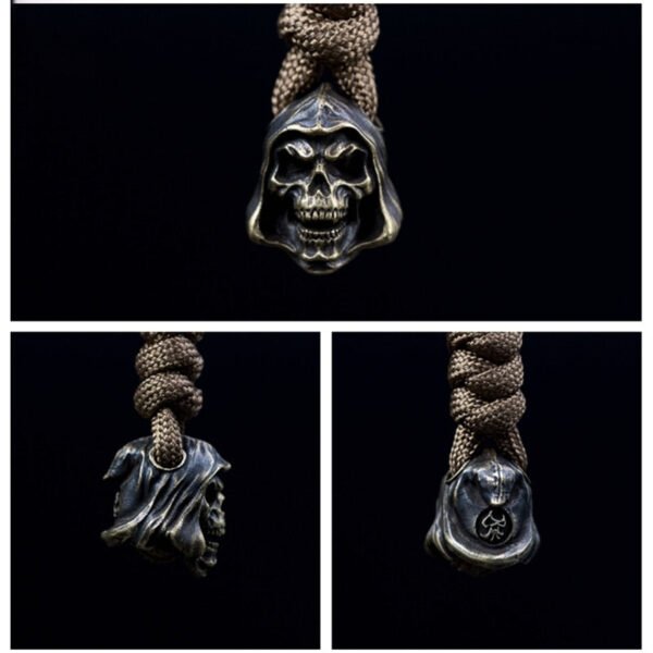 Death Knife Paracord Beads Handmade Key Umbrella Rope Pendant Outdoor EDC Pendant DIY Copper Charm