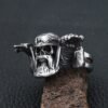 Punk Rock Motorcyclist Skull Ring