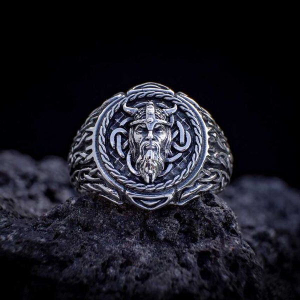 Vintage Spartan Warrior Helmet Stainles  Norse Viking Warrior Celtic Knot Ring