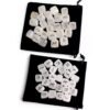 25Pcs Natural Chakra Various Cube Crystals Runes Metal Symbol Fortune-telling Divination Rock Stones
