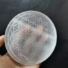 Natural selenite stone circle disk crystal Flower of Life