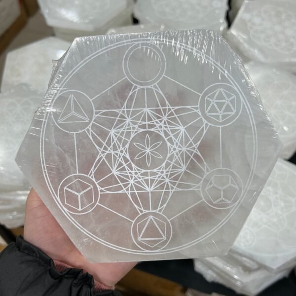 Natural White Selenite Crystal Gypsum Quartz Seven Star Array