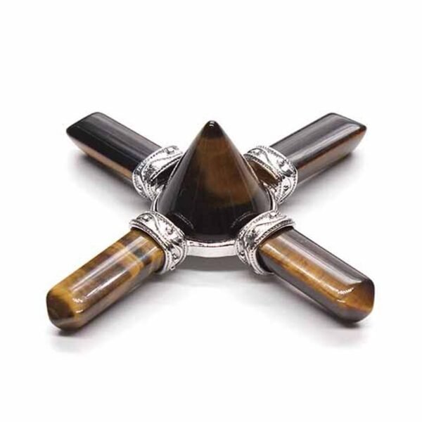 KFT Natural Stone Pyramid 7 Chakra Points Energy Generator Reiki Chakra Healing Crystal Stone Transmitter Jewelry