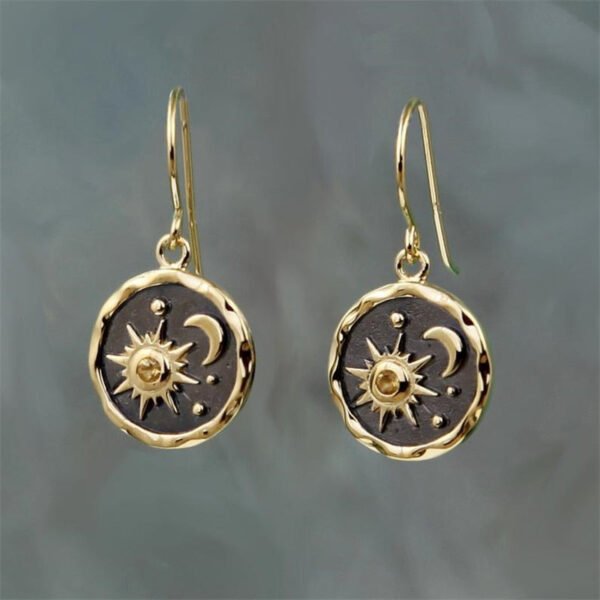 Creativity Fashion Sun Moon star Drop Earring