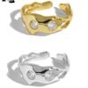 Sterling Silver Ring Korean Design  Zircon Gold Rings