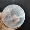 Natural selenite stone circle disk crystal Flower of Life