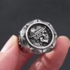 Gothic 1936 Stainless Steel Hat Skull Ring
