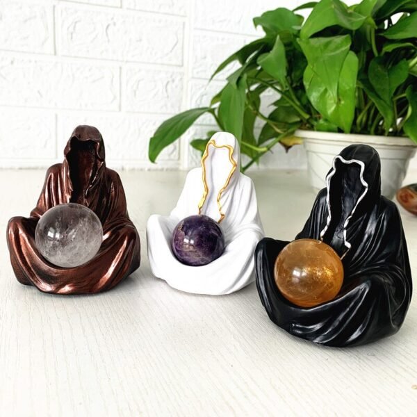 wicca wizard stone crystal sphere base holder home decor