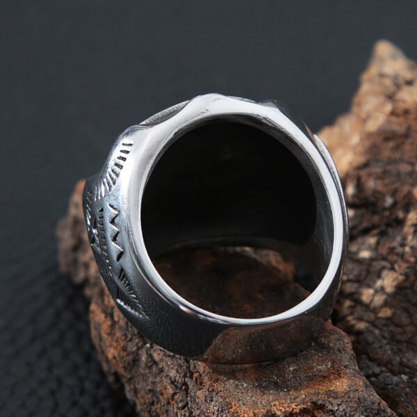 Gothic 1936 Stainless Steel Hat Skull Ring